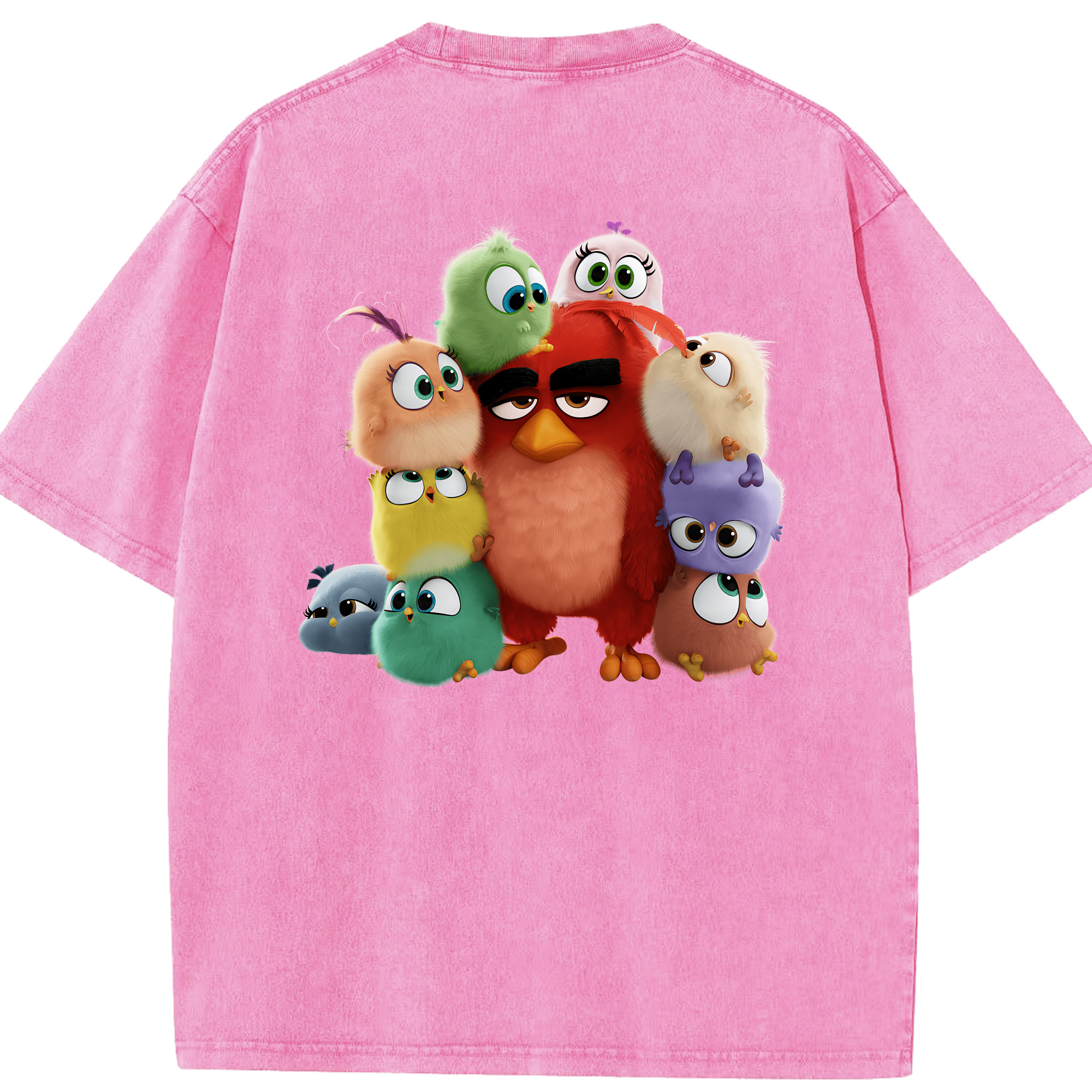 （画像用） Angry Birds アングリーバード 綿100% ヴィンテージ風 半袖Tシャツ（背面プリント）